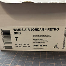 Cargar imagen en el visor de la galería, Air Jordan 4 Retro NRG Hot Punch Black Volt AQ9128-600
