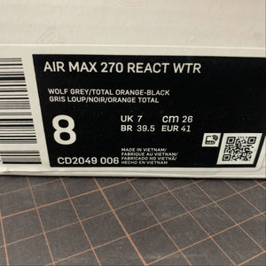 Air Max 270 React Wolf Grey Total Orange-Black CD2049-006