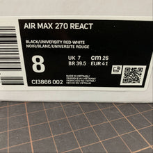 Cargar imagen en el visor de la galería, Air Max 270 React Black University Red-White CI3866-002
