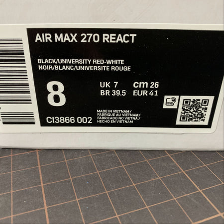 Air Max 270 React Black University Red-White CI3866-002