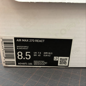 Air Max 270 React White Purple AO4971-101