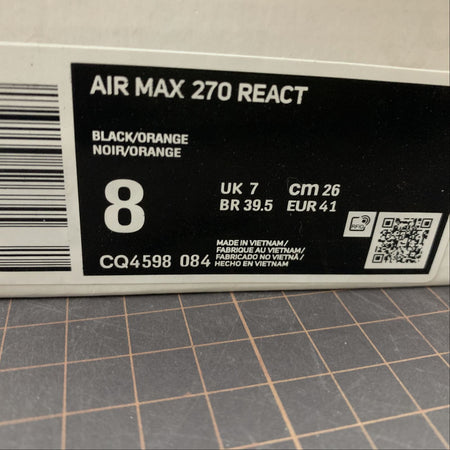 Air Max 270 React Black Orange CQ4598-084