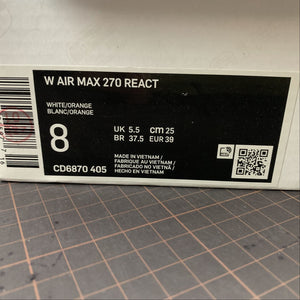 Air Max 270 React White Orange CD6870-405
