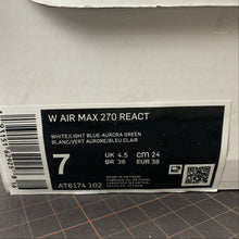 Cargar imagen en el visor de la galería, Air Max 270 React White Light Blue-Aurora Green AT6174-102

