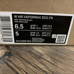 Air VaporMax 2021 FK Grey Inserted Black DH4088 003