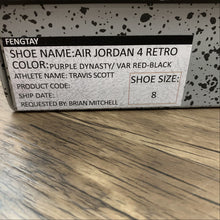 Cargar imagen en el visor de la galería, Air Jordan 4 Retro Travis Scott Purple Dynasty 308497-510
