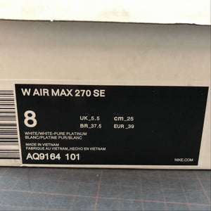 Air Max 270 White White-Pure Platinum AQ9164-101