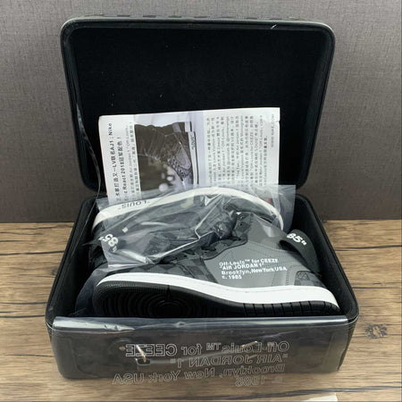 Air Jordan 1 High OG SE NRG OW Louis Vuitton Black Steel Grey Grid AO0818-001