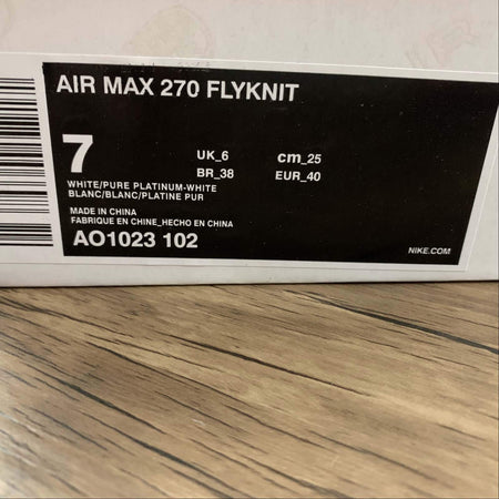 Air Max 270 FLYKNIT White-Pure Platinum-White AO1023-102