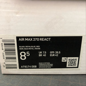 Air Max 270 React Black Royal Blue Red AT6174-008