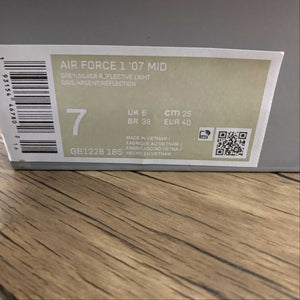 Air Force 1 07 Mid Grey Silver Reflective Light GB1228-185