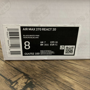 Air Max 270 React 20 Black White-Pink CU4752-100