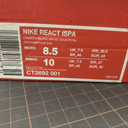 React Element 87 ISPA Crimson-Black Ghost Aqua-Total