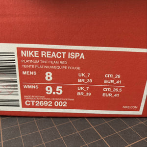 React Element 87 ISPA Platinum Tint Team Red